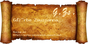 Görbe Zsuzsanna névjegykártya