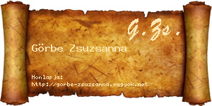 Görbe Zsuzsanna névjegykártya